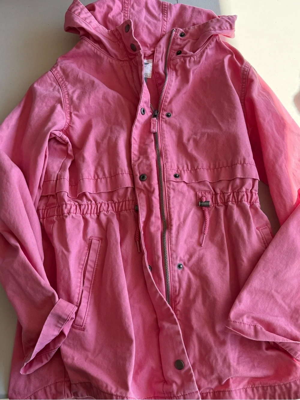 Old Navy Pink Hooded Drawstring Anorak Jacket